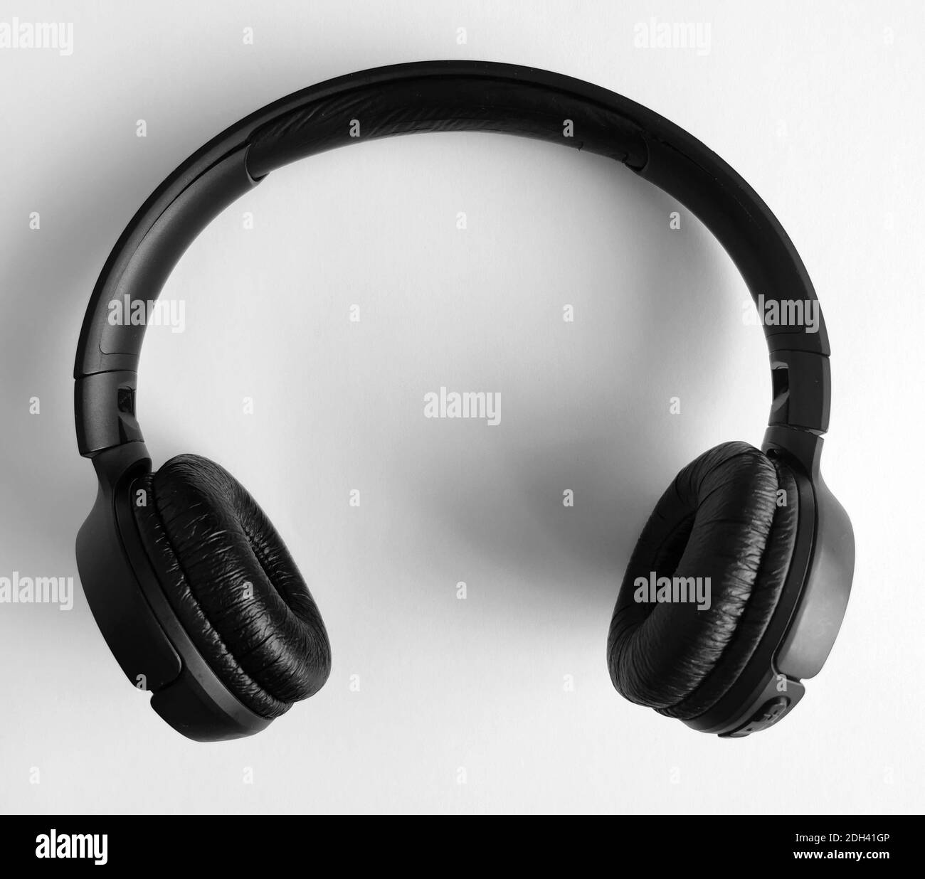 Audio headphones on a white background. Relax time for music Stock Photo