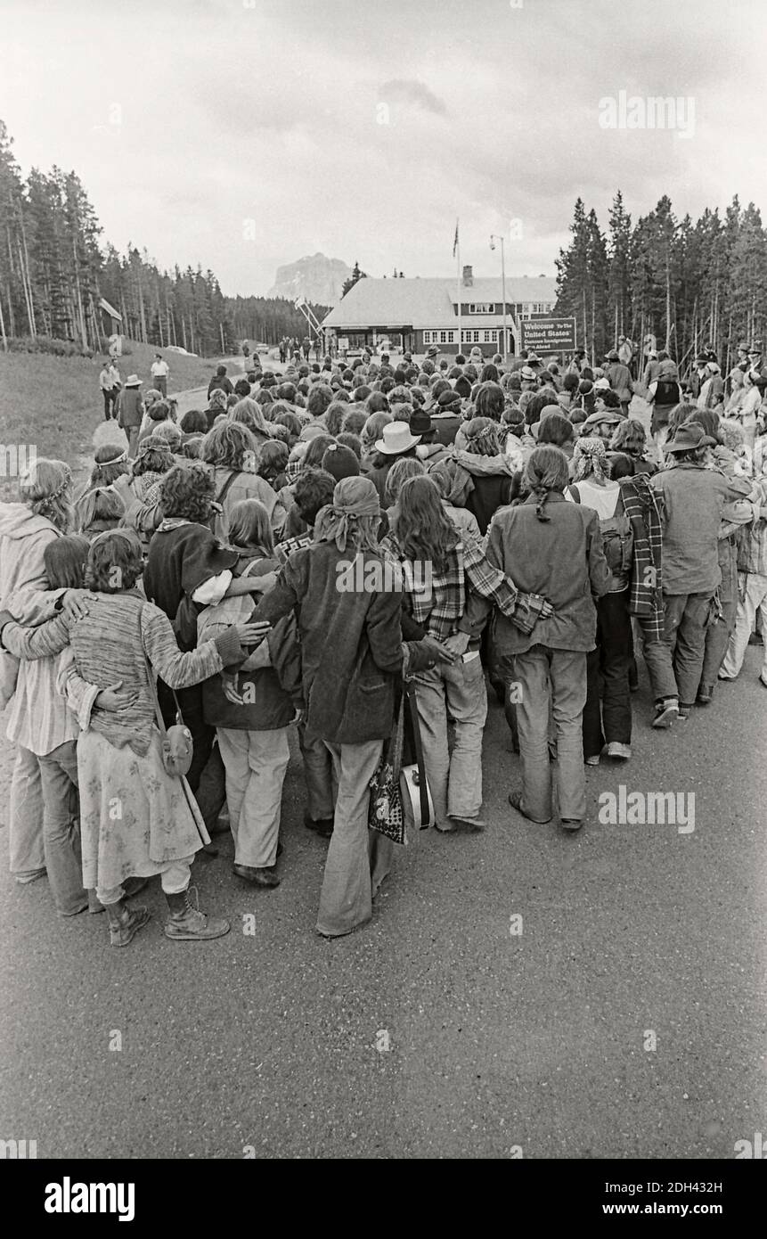 The Rainbow Family gathers at the Chief Mountain Internatioanal Border