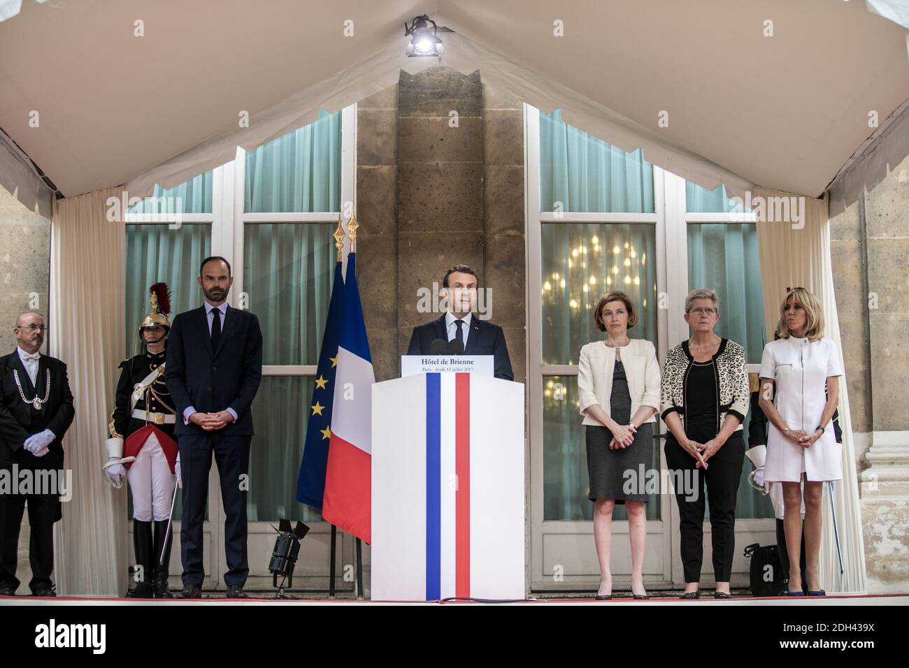French President Emmanuel Macron during a reception in honor of the ...