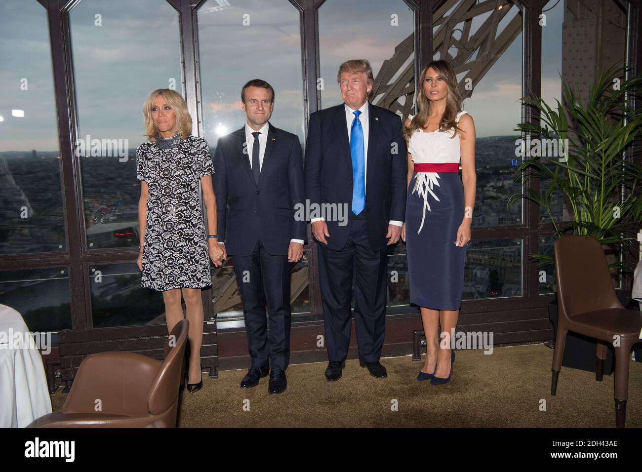 eiffel tower dinner dress code Brigitte Macron, wife of French President Emmanuel Macron, U.S. President Donald Trump and First lady Melania Trump pose at the Jules Verne restaurant before a private at the in tulle applique lace wedding dress paris dress code color:white/gold Volcom Women's Cote De