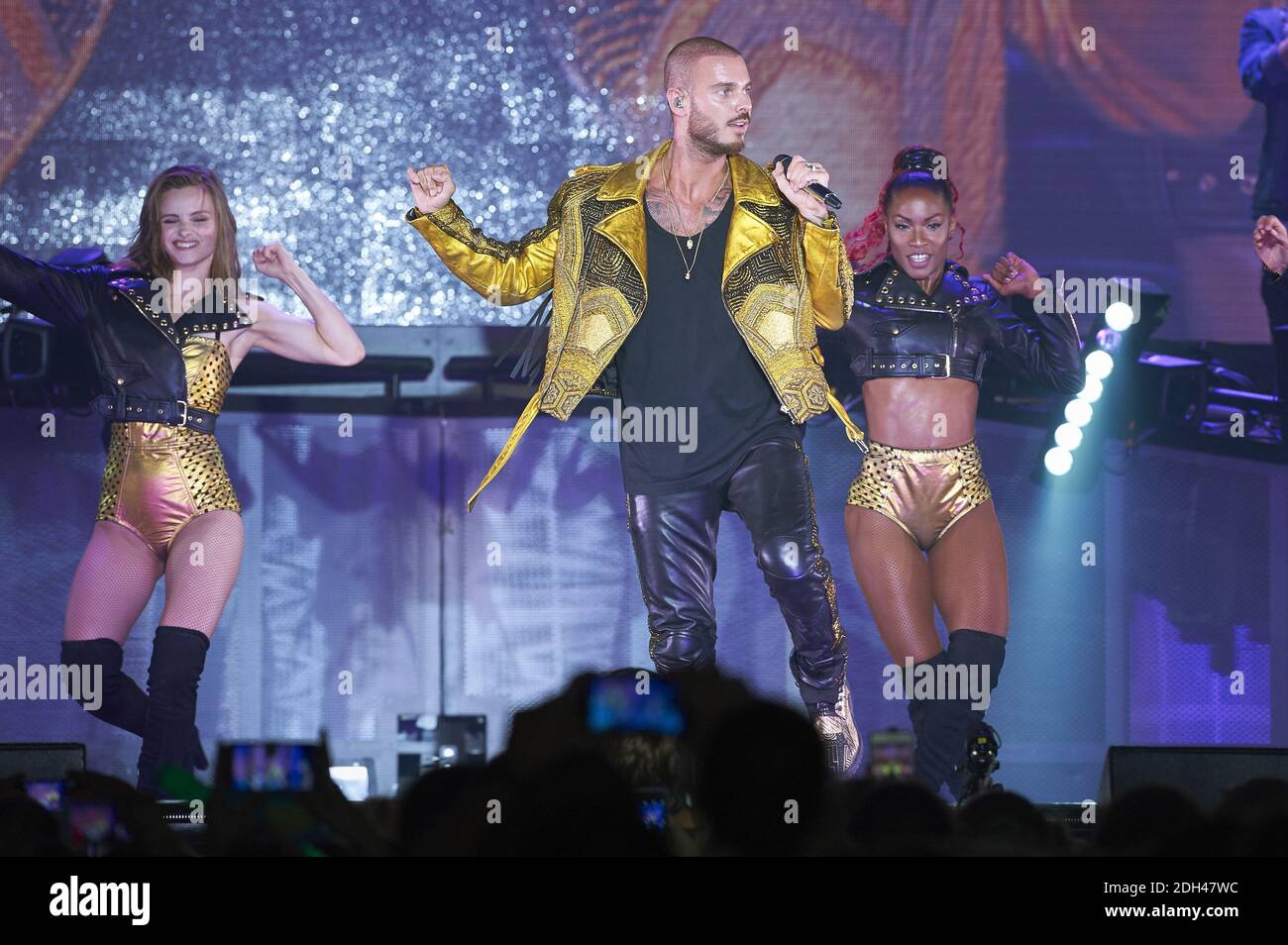 French singer M. Pokora (aka Matt Pokora, Matthieu Tota) performs live ...
