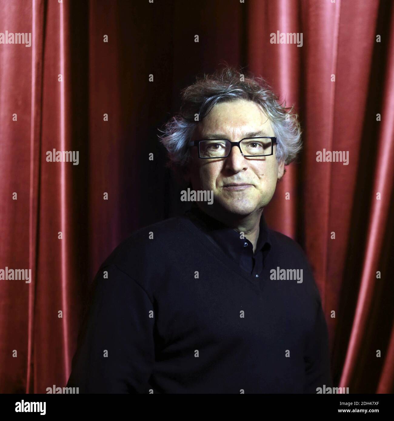 Michel Onfray poses for pictures in Caen, France, February 11, 2017. Photo by Axelle de Russe