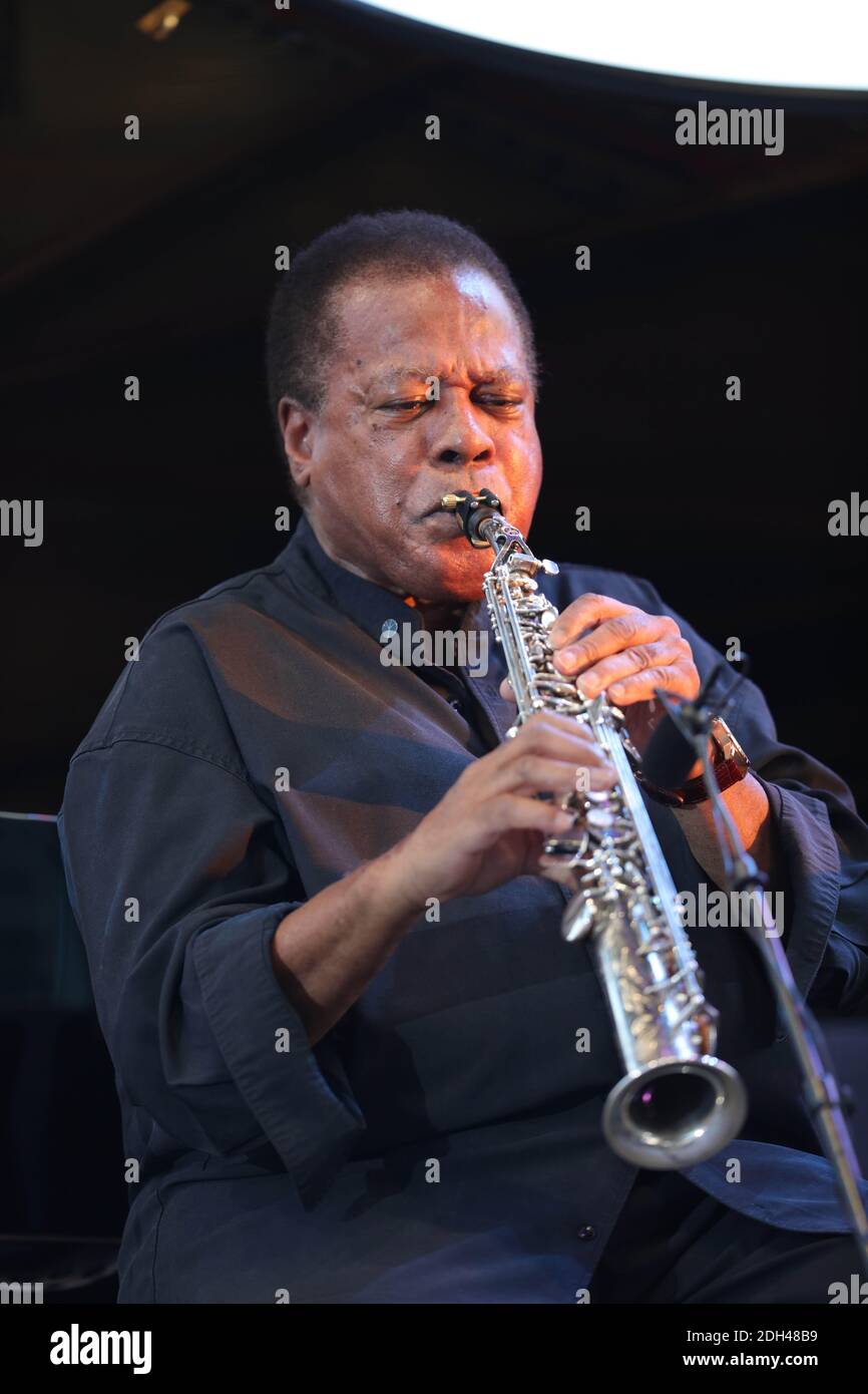 Jazz legend Wayne Shorter performs at Jazz A Juan festival in Juan-les-Pins,  south of France, Tuesday July 18, 2017. Photo by Patrick  Clemente/ABACAPRESS.COM Stock Photo - Alamy