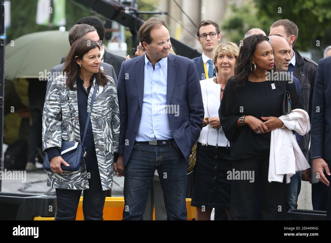 Mayor of Paris Anne Hidalgo and her Husband Jean-Marc Germain, Laura  Flessel-Colovic during stage 21 of the 2017 Tour de France in Paris in  Paris, France, July 23, 2016. Photo by Jerome