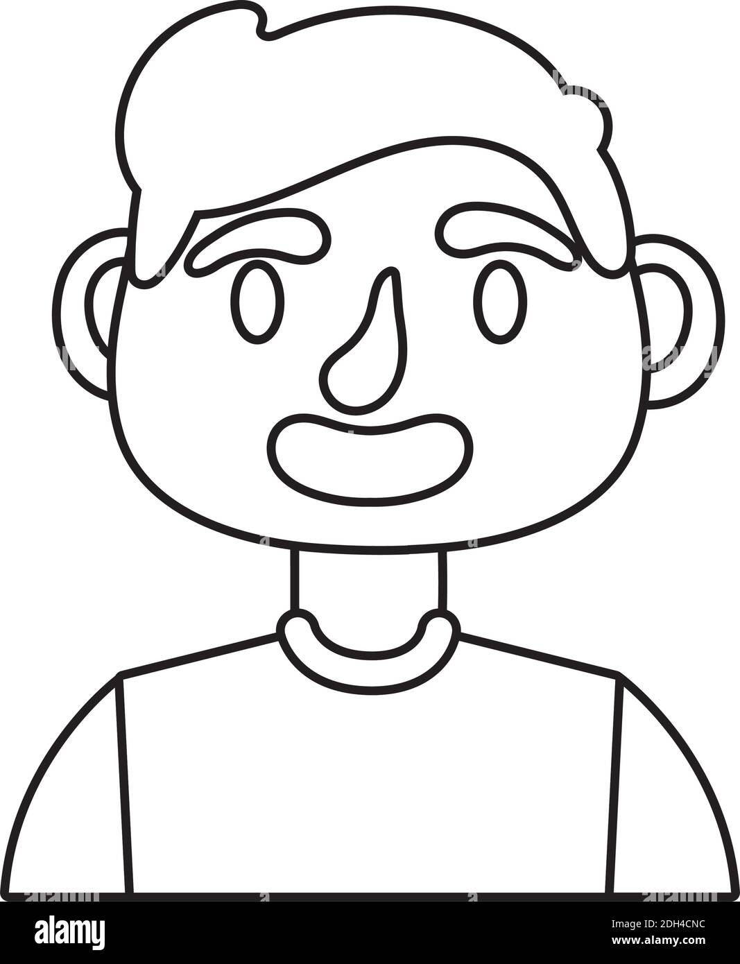 young man avatar character line style icon vector illustration design ...