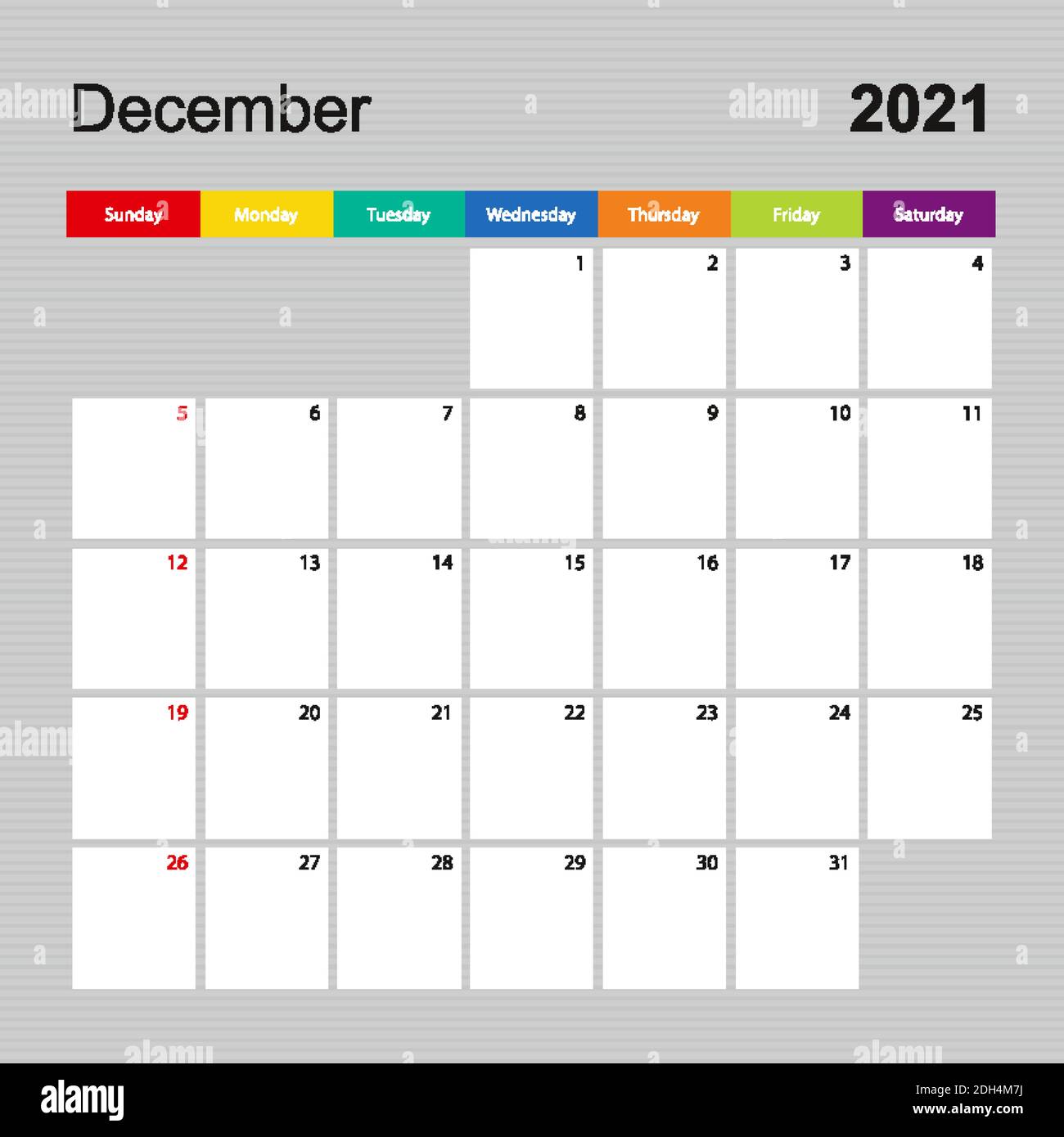 calendar december 2021