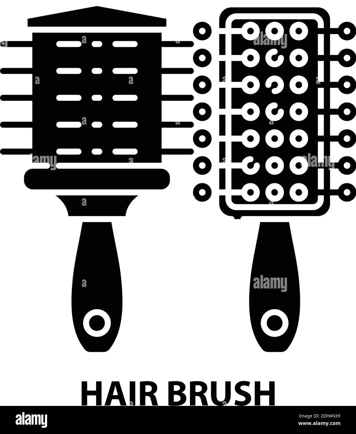 hair brush icon, black vector sign with editable strokes, concept