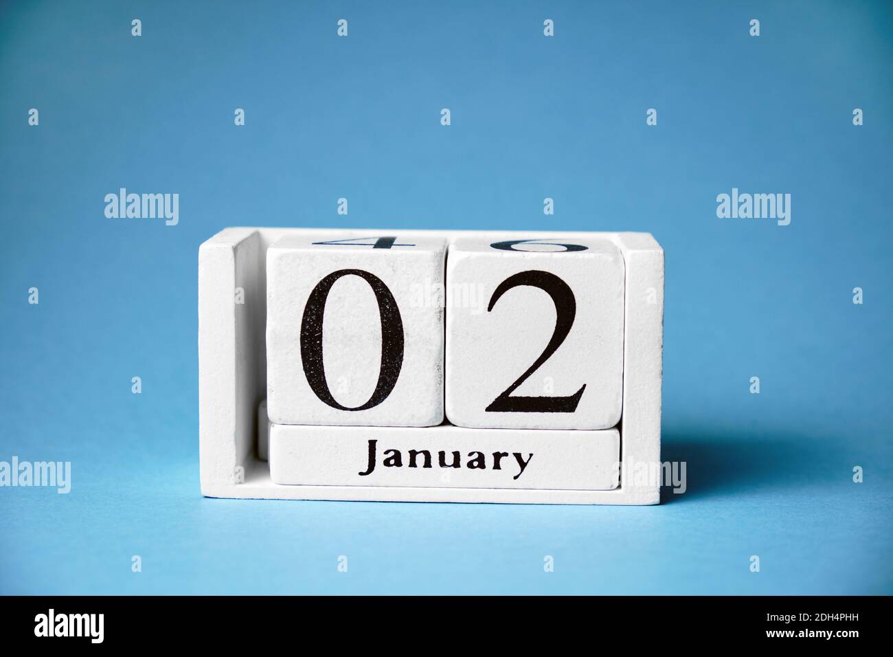 second day of winter month calendar january. Stock Photo