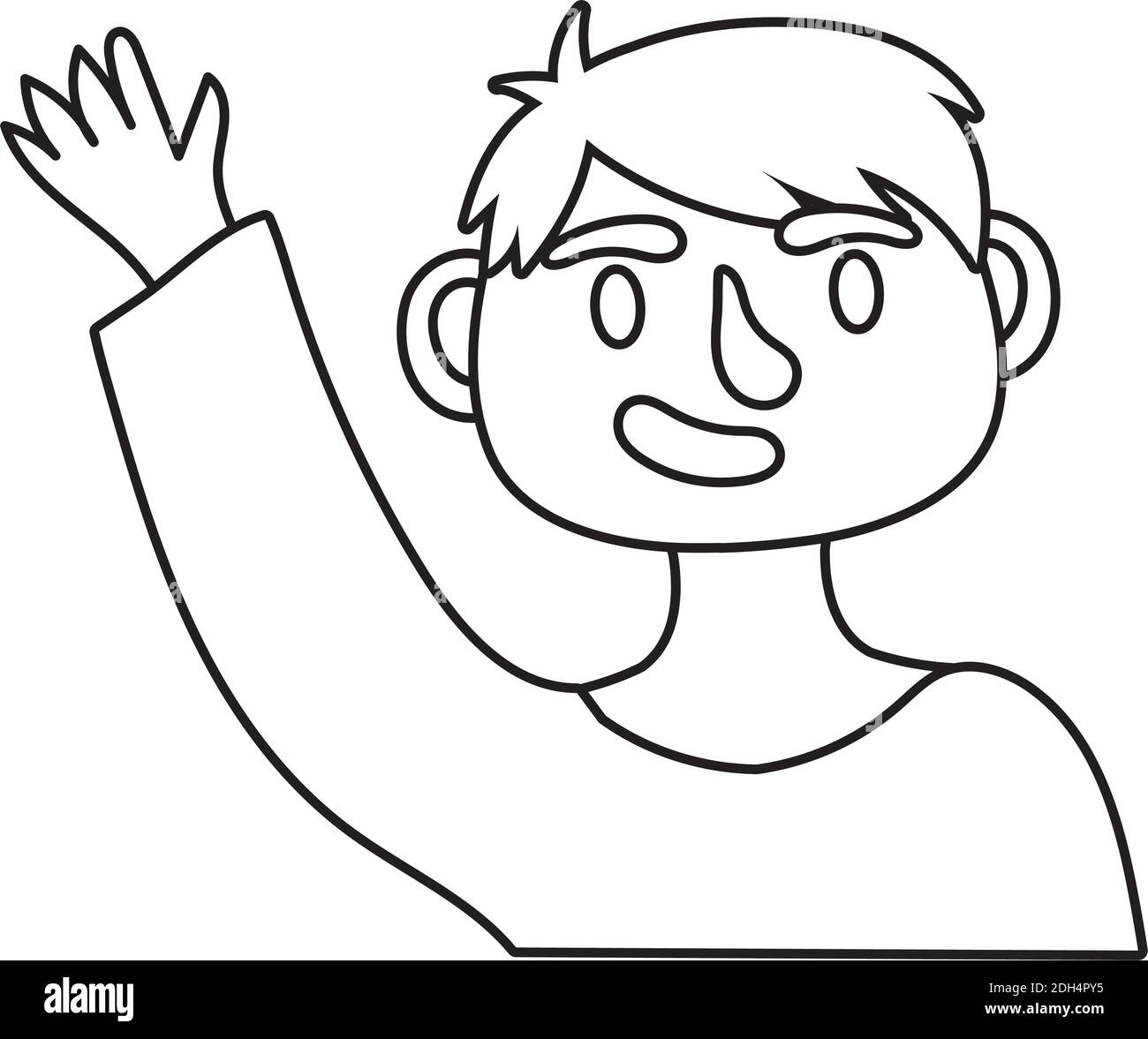 young man avatar character line style icon vector illustration design ...