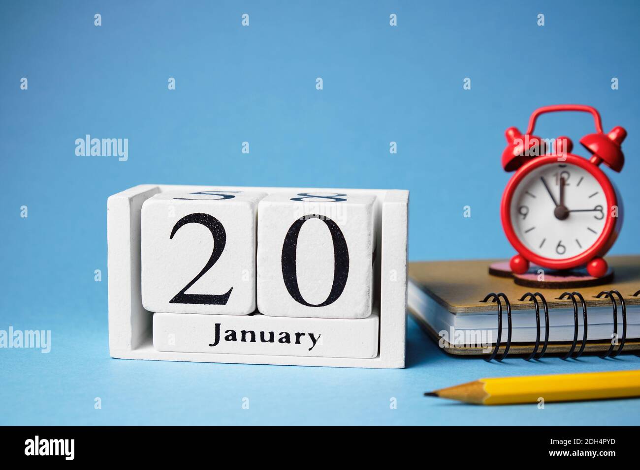 twentieth day of winter month calendar january. Stock Photo