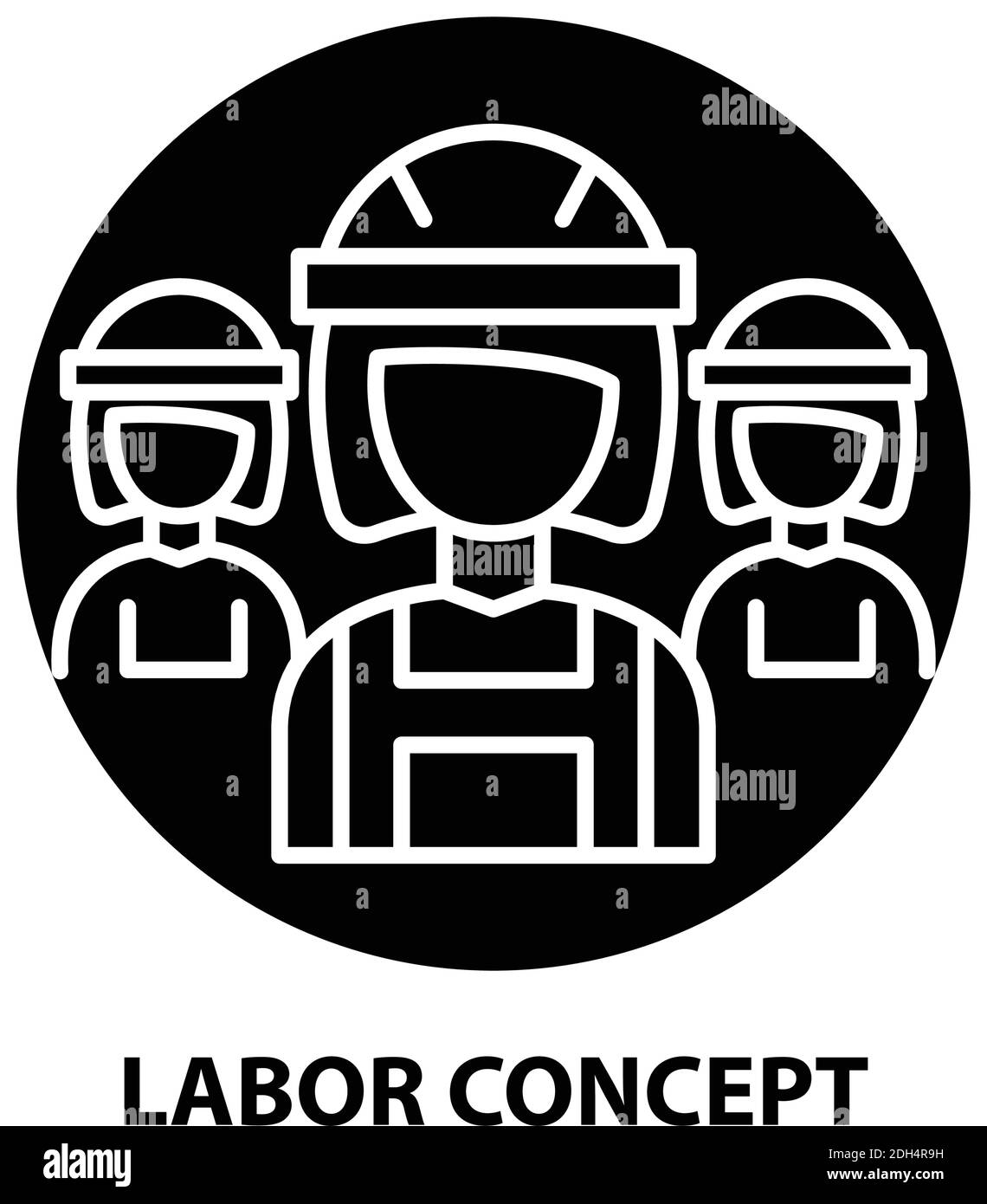 labor concept icon, black vector sign with editable strokes, concept illustration Stock Vector