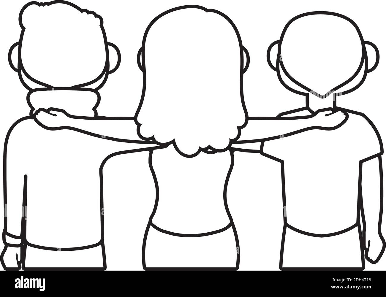 young people avatars characters line style icon vector illustration ...