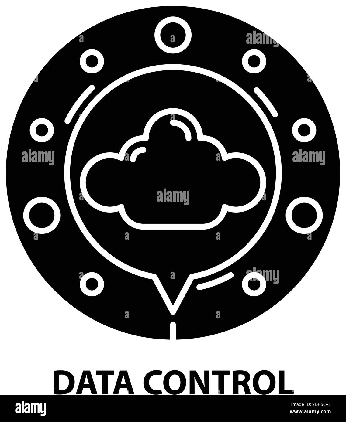 data control symbol icon, black vector sign with editable strokes ...