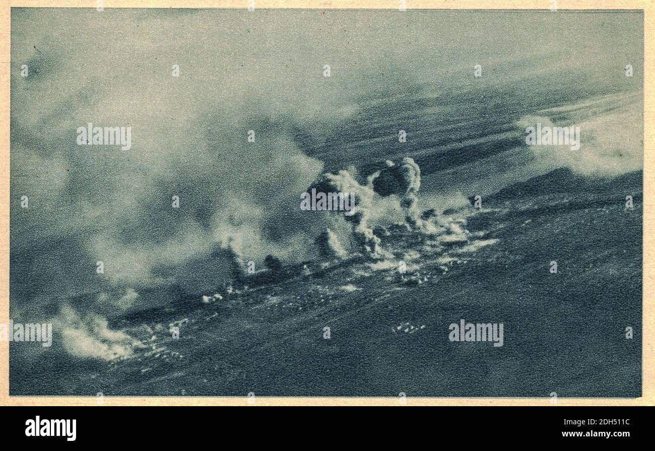 TSARITSYN - STALINGRAD - 1942: A bombardement of the old Tsaritsyn in Russia. Stock Photo