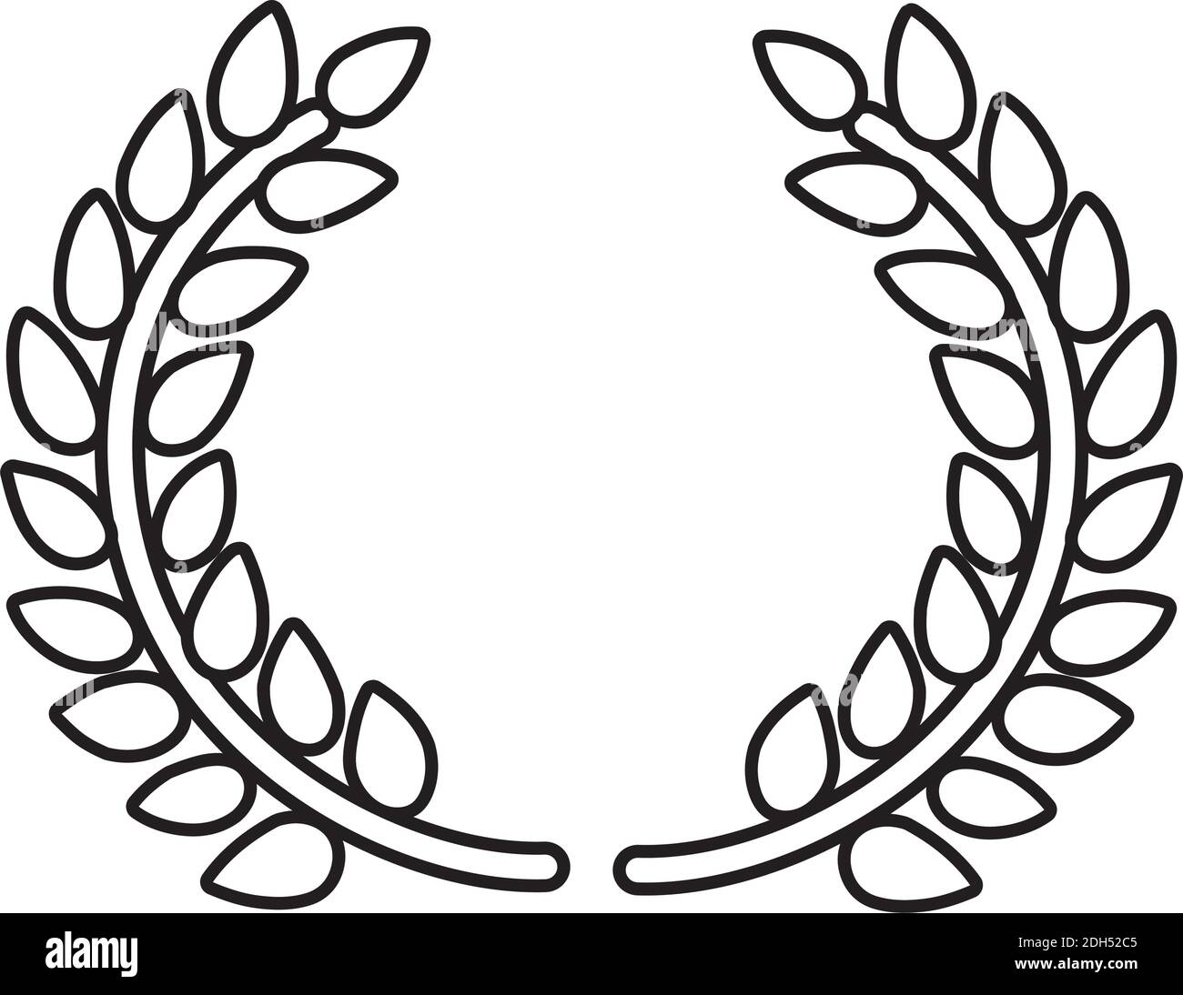 wreath leafs crown line style icon vector illustration design Stock Vector