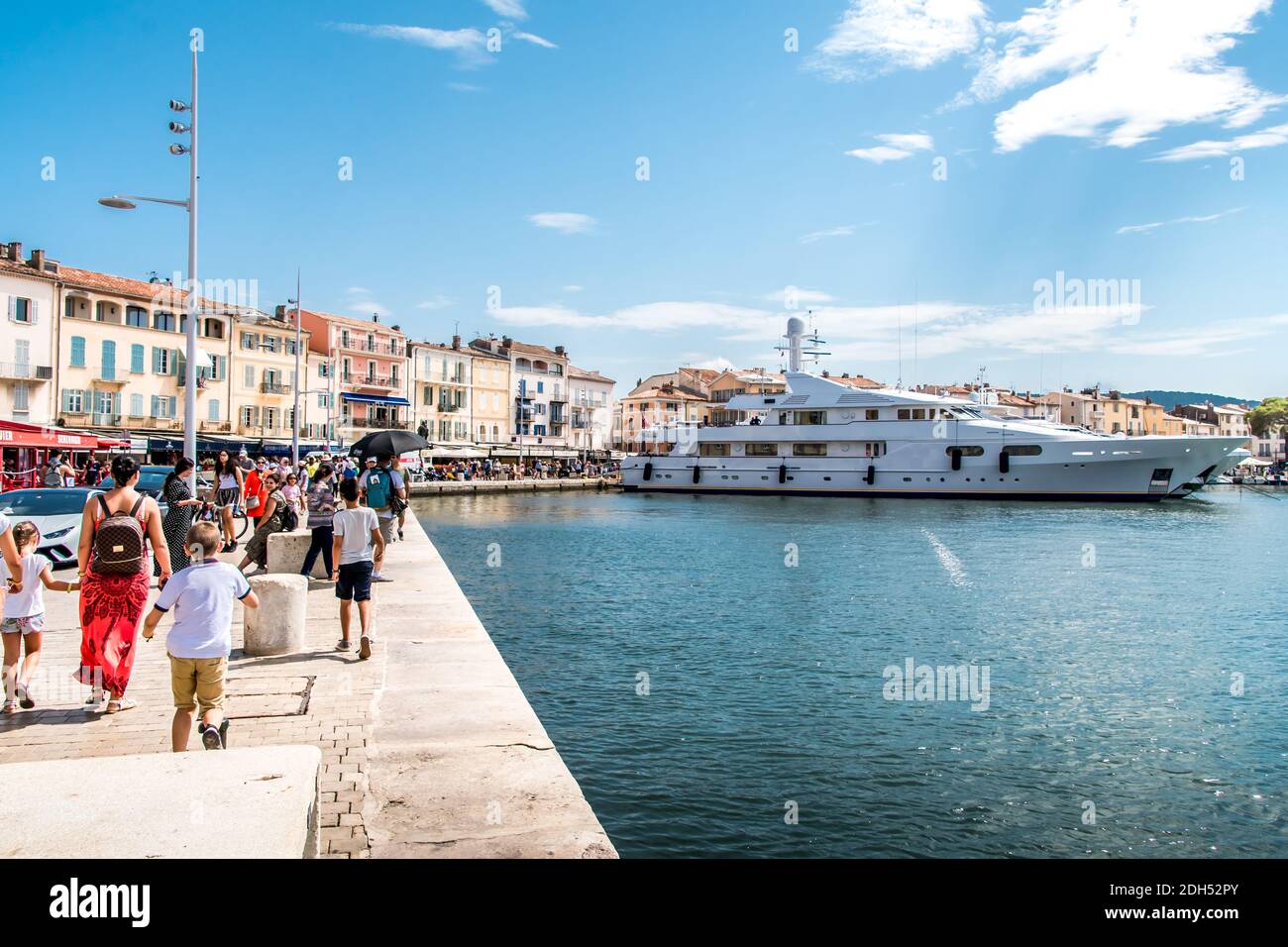 Saint-Tropez and its fishing port and its yachts Stock Photo