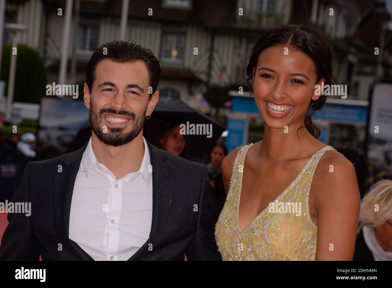 Flora Coquerel and her boyfriend attending the screening of the movie