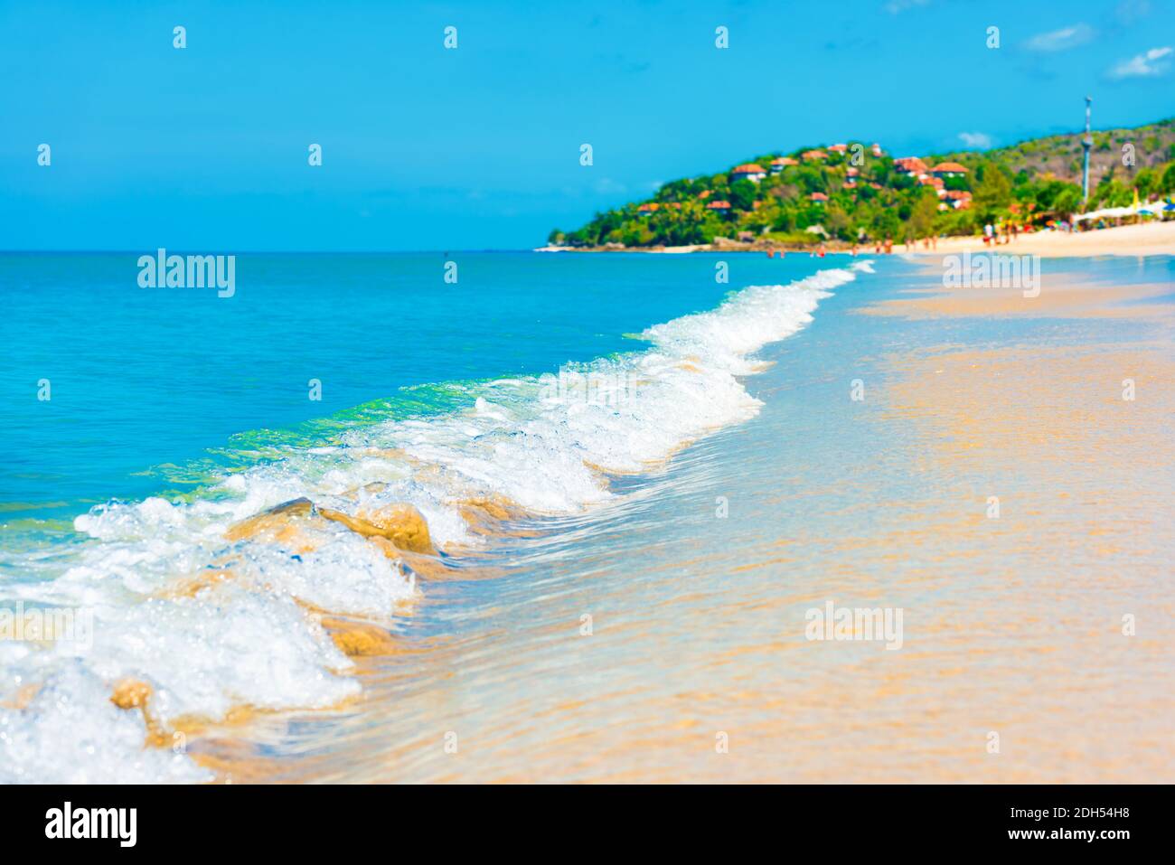 Blue sea waves and sand beach Stock Photo