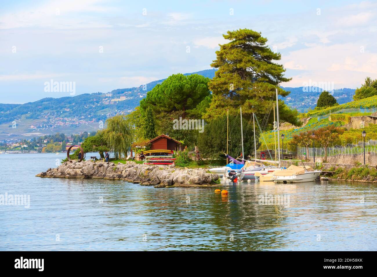 Montreux and Lake Geneva, Switzerland Stock Photo