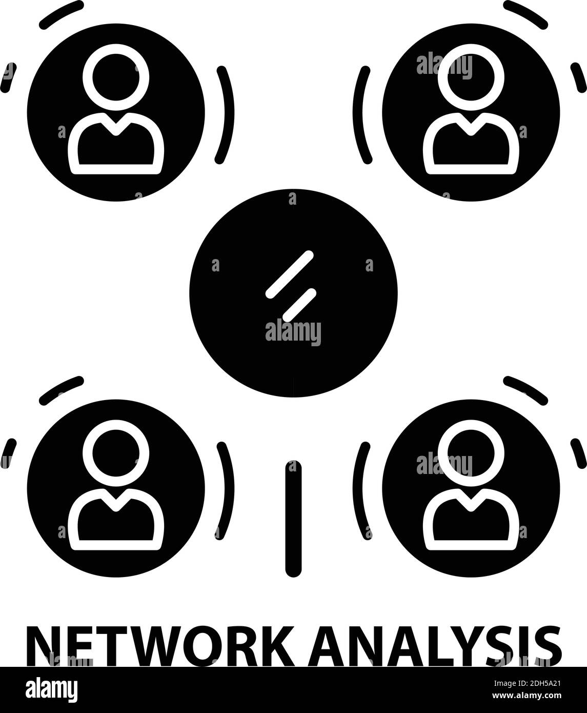 network analysis icon, black vector sign with editable strokes, concept