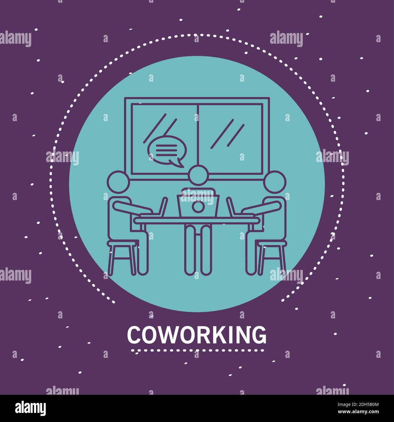 bundle of workers avatars coworking line style icons in purple ...