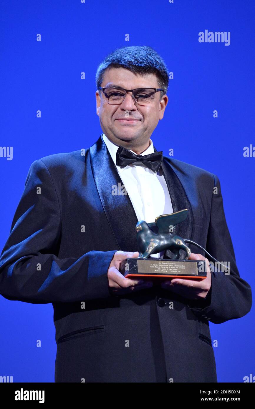Elem Klimov receives the Best Restored Film Award for 'Idi i smotri' during the Closing Ceremony of the 74th Venice International Film Festival (Mostra di Venezia) at the Lido, Venice, Italy on September 09, 2017. Photo by Aurore Marechal/ABACAPRESS.COM Stock Photo
