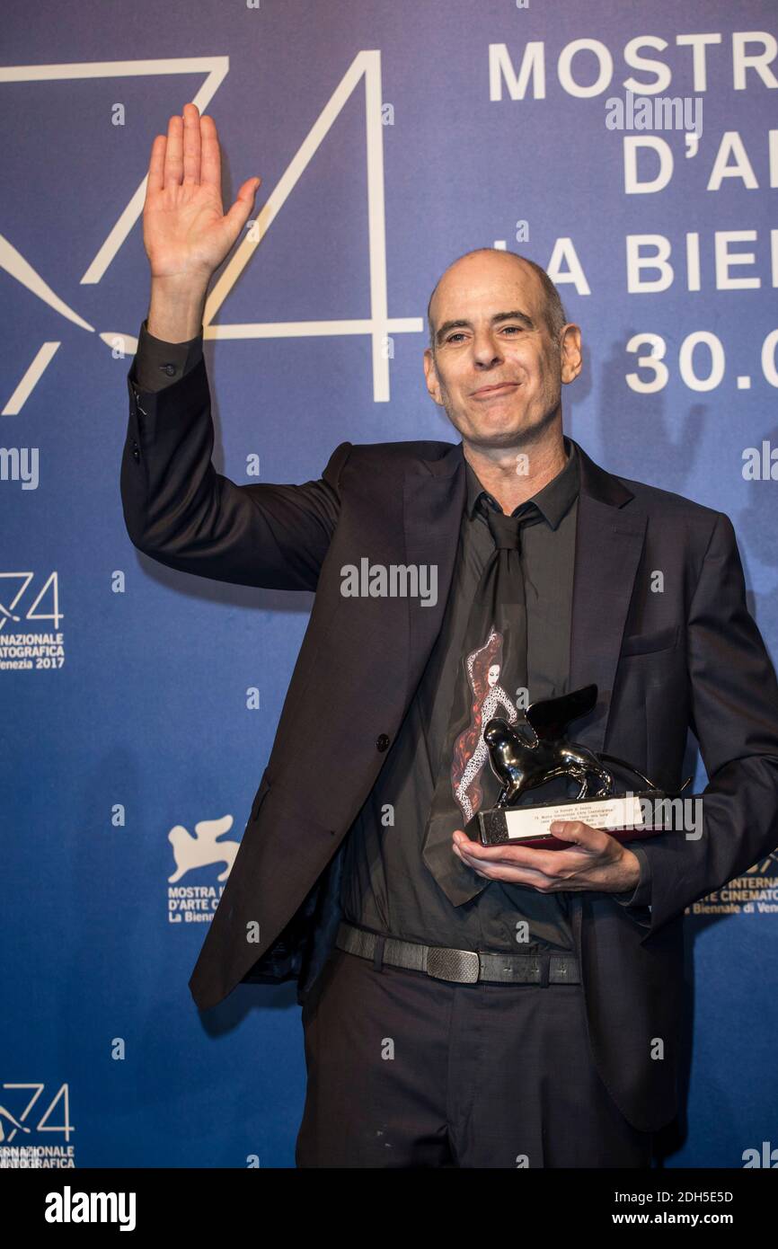 Samuel Maoz pose with the Silver Lion - Grand Jury Prize Award for 'Foxtrot' at the Award Winners photocall closing the 74th Venice Film Festival at Sala Casino on September 9, 2017 in Venice, Italy. Photo by Marco Piovanotto/ABACAPRESS.COM Stock Photo