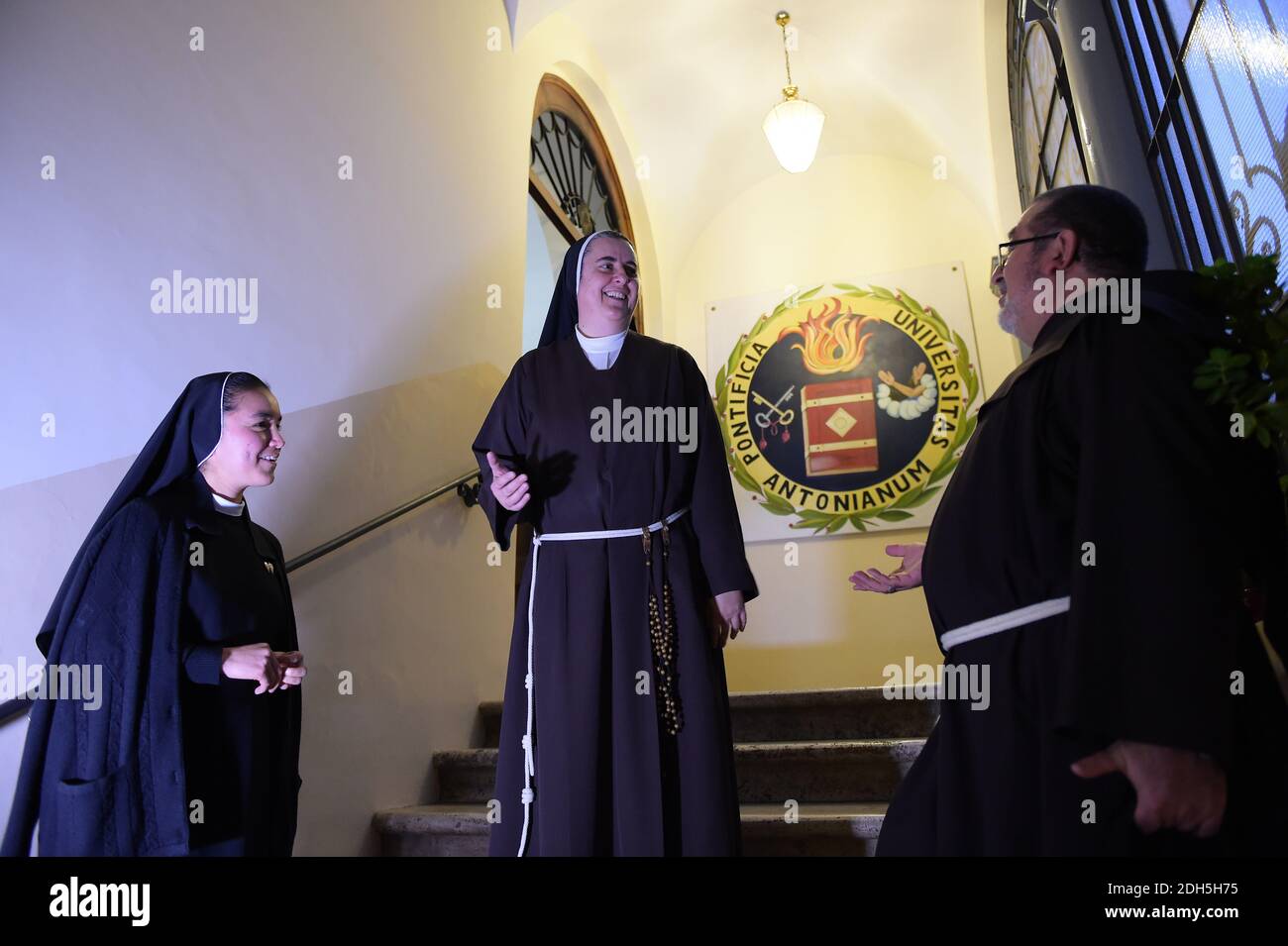NO WEB/NO APPS - Exclusive. Franciscan Sister Mary Melone, 53, head of the Pontifical University Antonianum in Rome, Italy in December 2016. She is the first woman to head a pontifical university in the Eternal City. After finishing school with a specialization in classical studies, she joined the Franciscan Sisters of Blessed Angelina where she took her temporary vows in 1986 and then professed her perpetual vows in 1991. Although she believes in the important role that women can develop within the Church, she rejects the definition of a specific feminine theology and distrusts gender quotas, Stock Photo