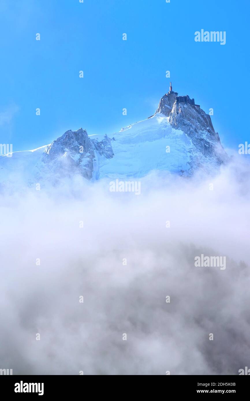 Aiguille du Midi, Mont Blanc massif in French Alps Stock Photo - Alamy