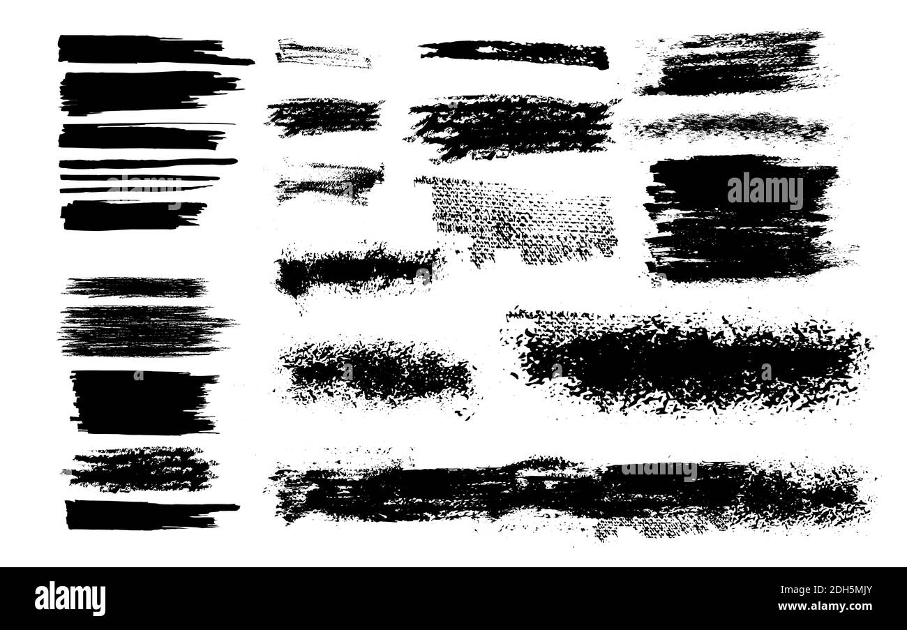 Vector Set of Grunge Design Elements. Brush Strokes. Vector ...