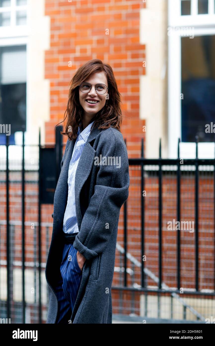 Street style, Aymeline Valade arriving at Lacoste Fall-Winter 2018-2019  show held at Lycee Carnot, in Paris, France, on February 28, 2018. Photo by  Marie-Paola Bertrand-Hillion/ABACAPRESS.COM Stock Photo - Alamy