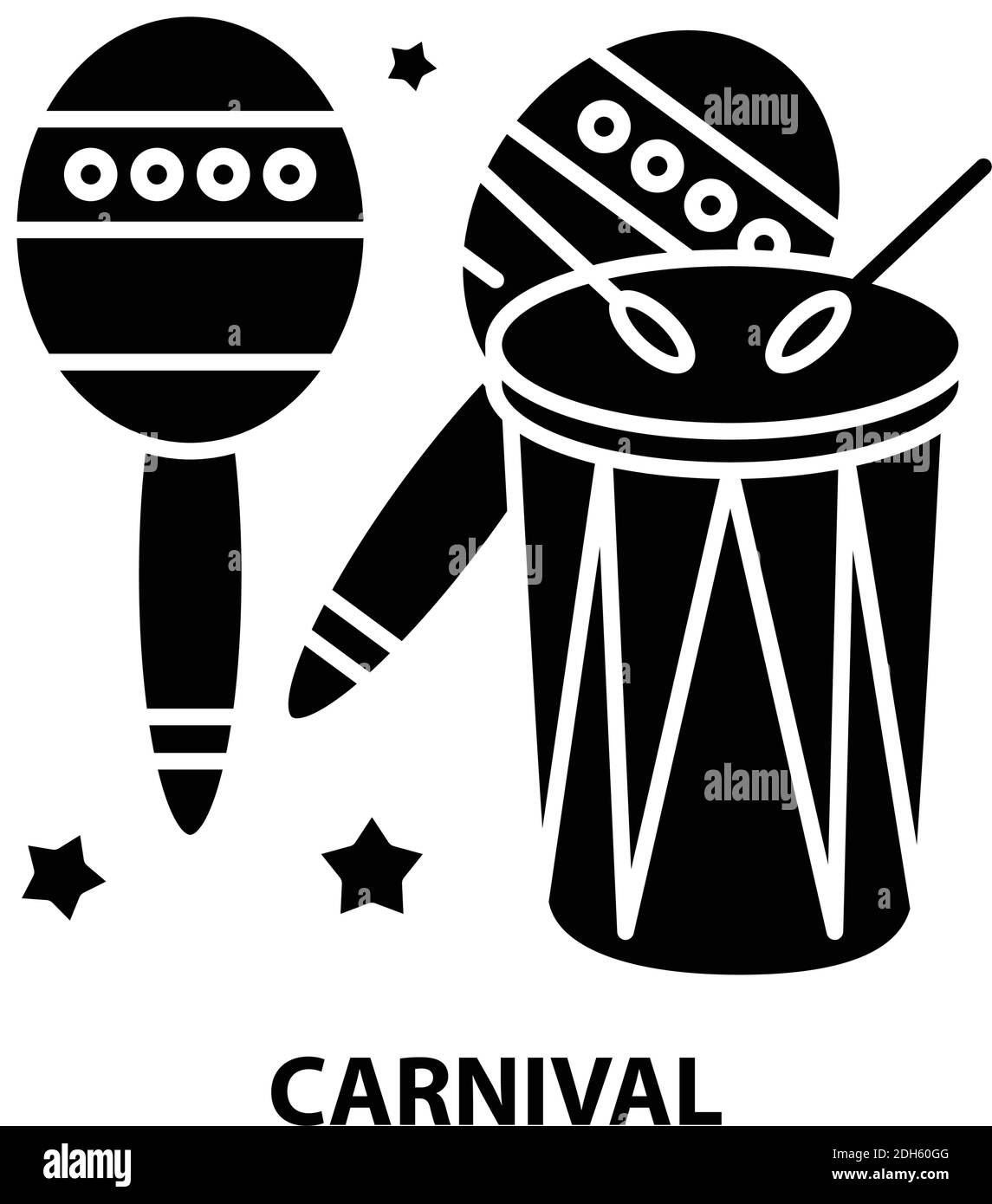 carnival icon, black vector sign with editable strokes, concept illustration Stock Vector