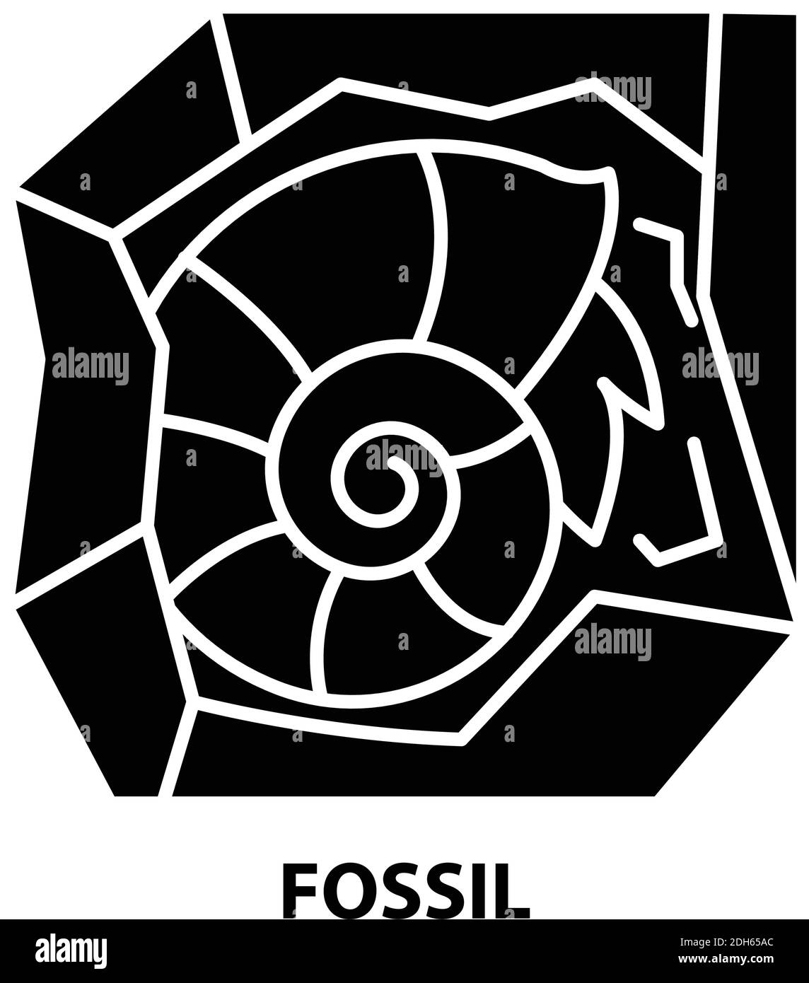 fossil icon, black vector sign with editable strokes, concept illustration Stock Vector