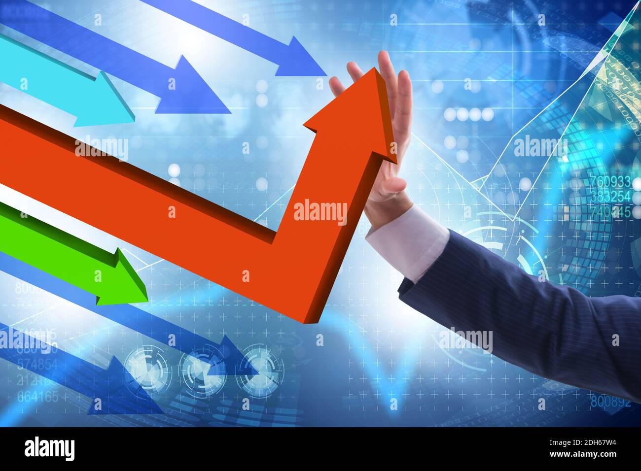 Economic recovery concept with the line charts Stock Photo - Alamy