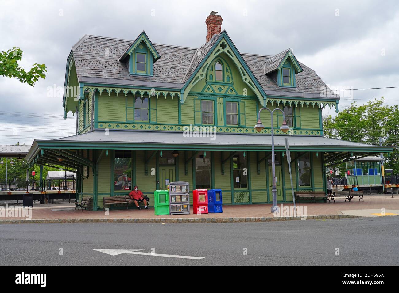 RED BANK, NJ 16 JUL 2020 View of the historic Red Bank Train Station