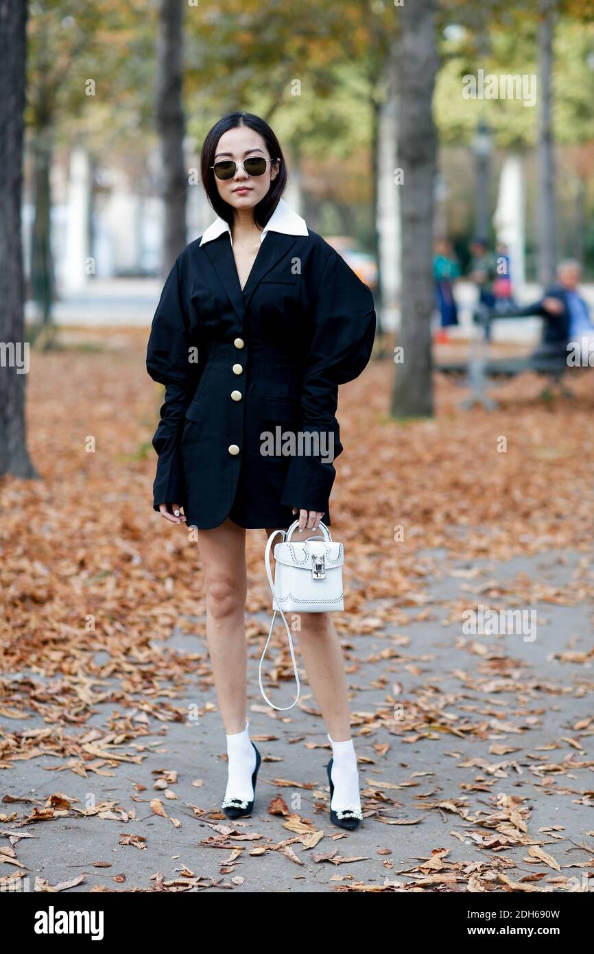 Street style, Yoyo Cao arriving at Rochas Spring-Summer 2018 show held