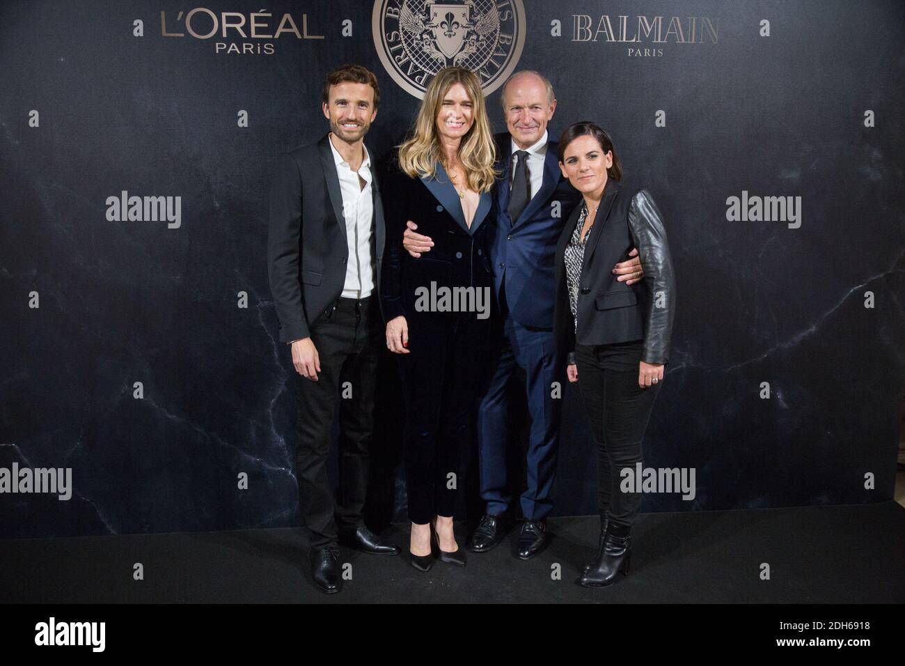 Pierre-Emmanuel Angeloglou, Jean-Paul Agon PDG L'Oreal and familly attends  the L'Oreal Paris X Balmain event as part of the Paris Fashion Week  Womenswear Spring/Summer 2018 in Paris, France, September 28 2017. Photo