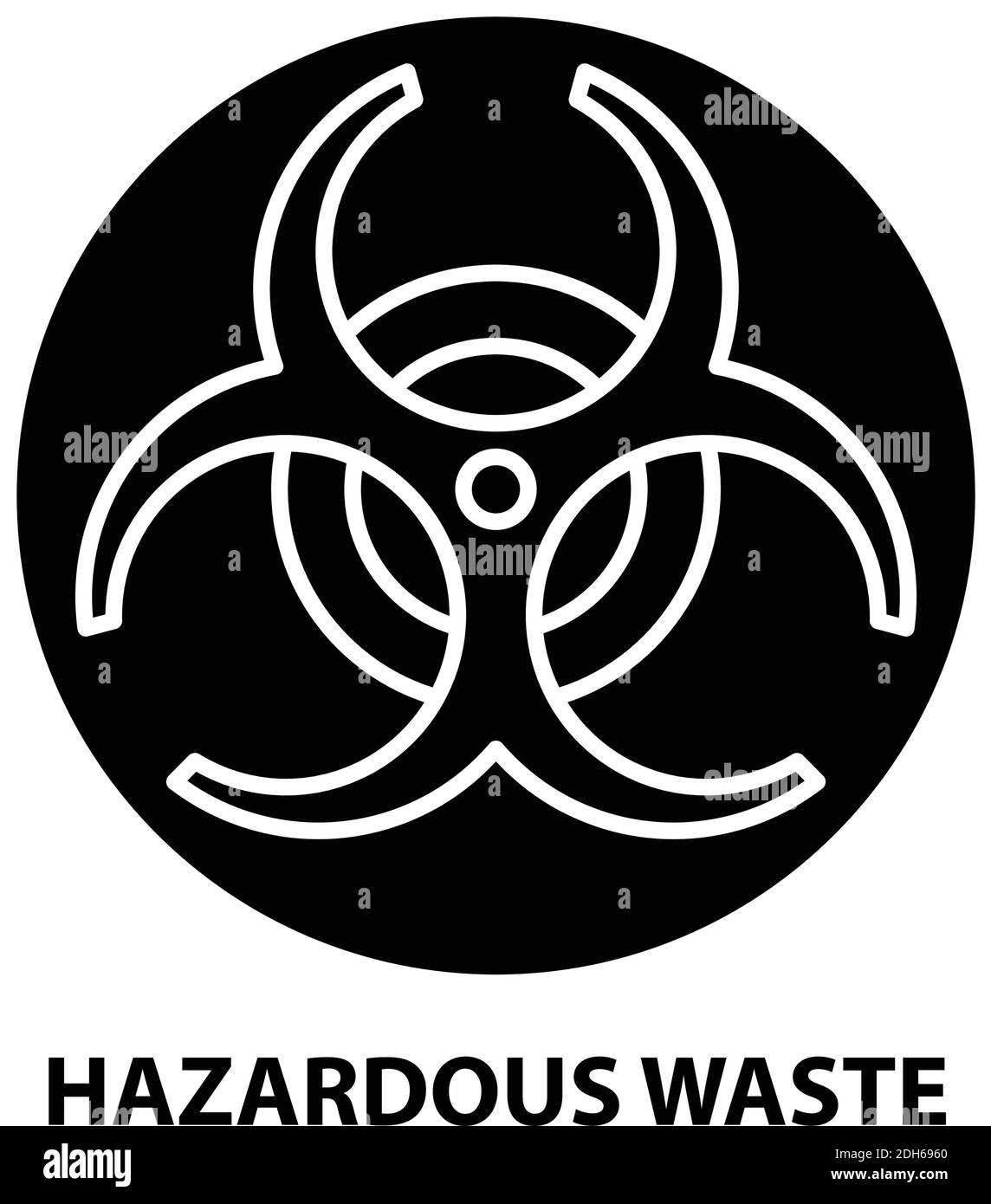 hazardous waste icon, black vector sign with editable strokes, concept illustration Stock Vector