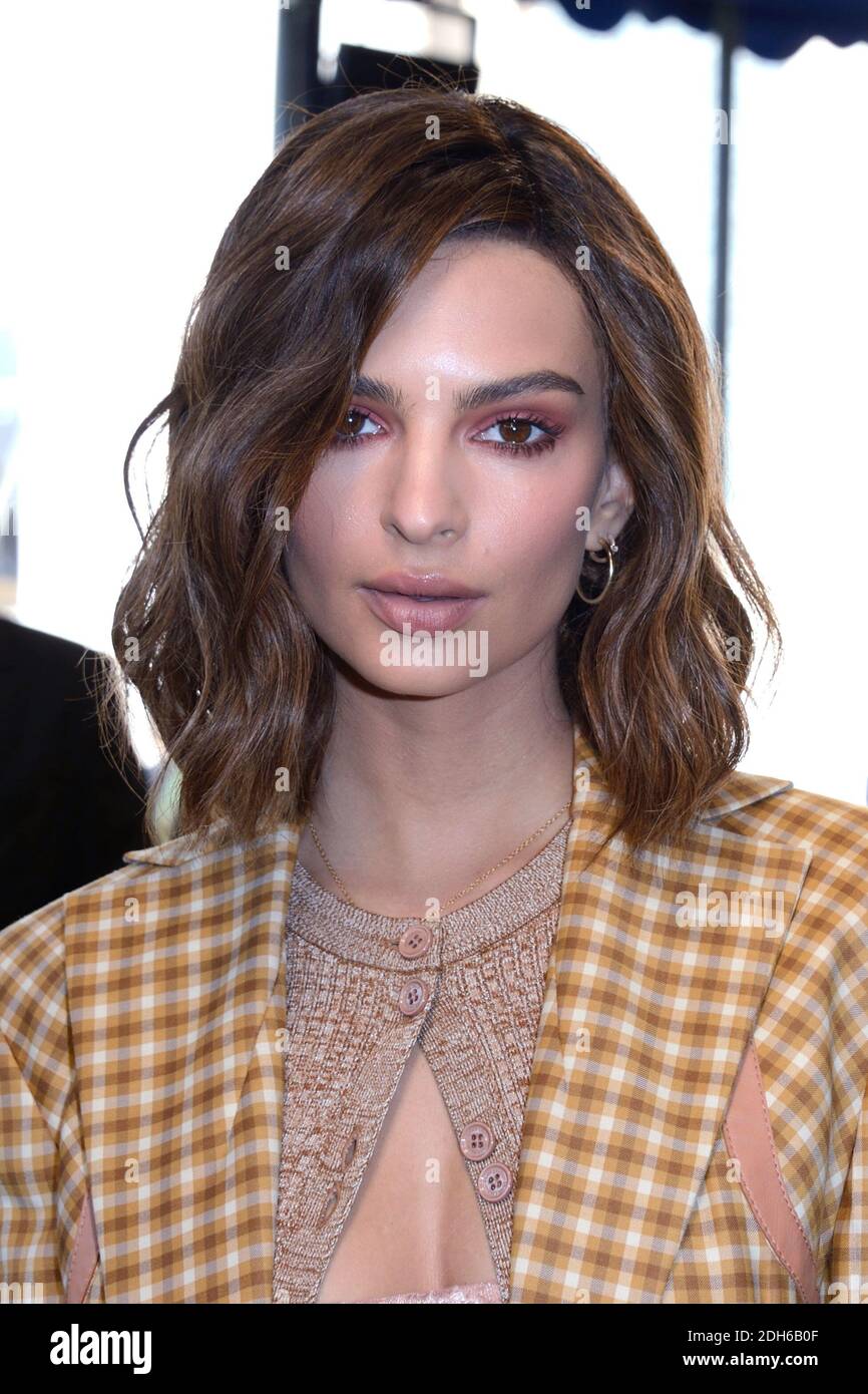 Emily Ratajkowski attending the Nina Ricci Fashion Show as part of