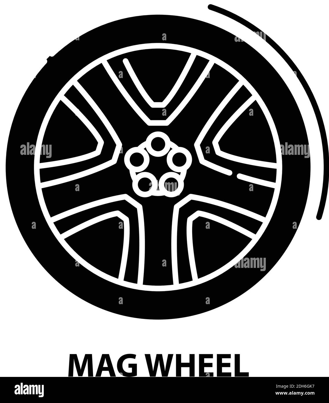 mag wheel icon, black vector sign with editable strokes, concept