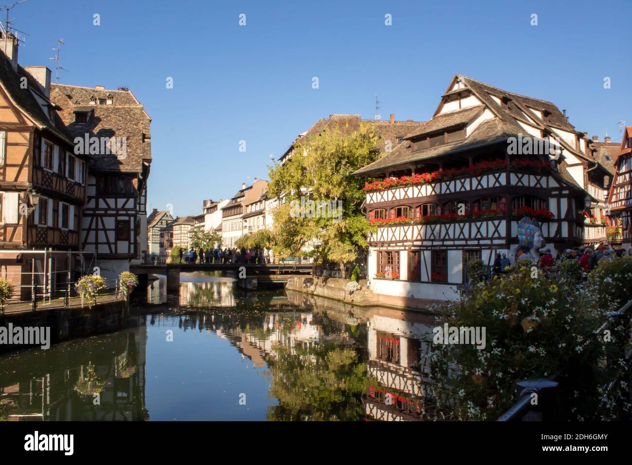 City centre of Strassbourg with half-timbered houses Stock Photo