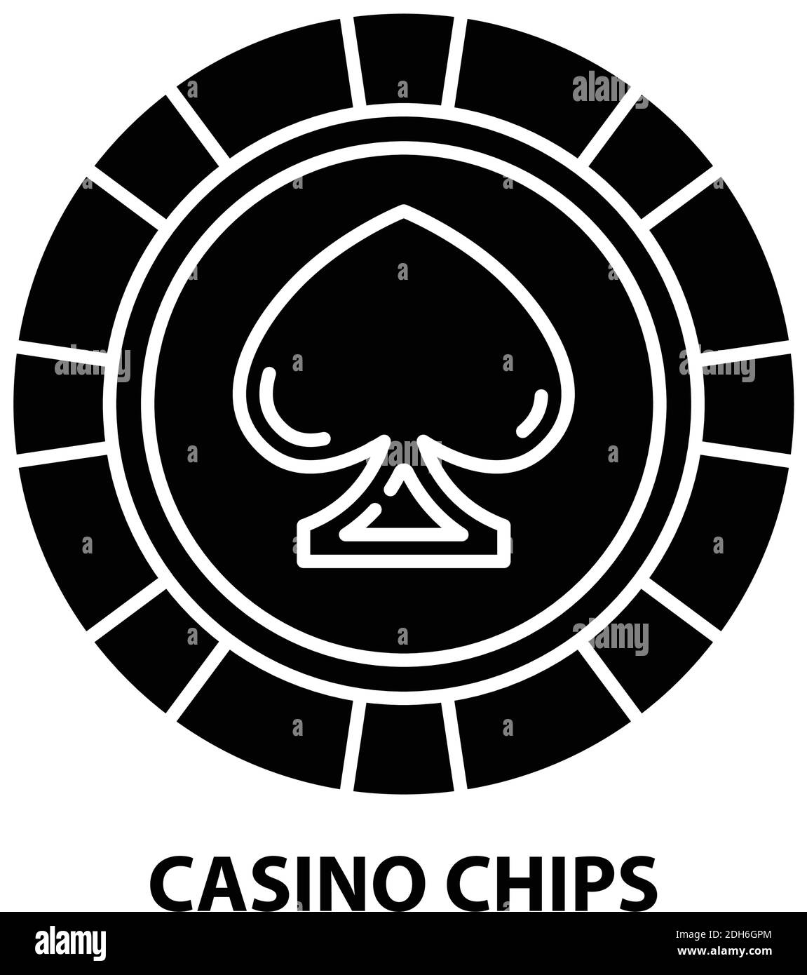 casino chips icon, black vector sign with editable strokes, concept