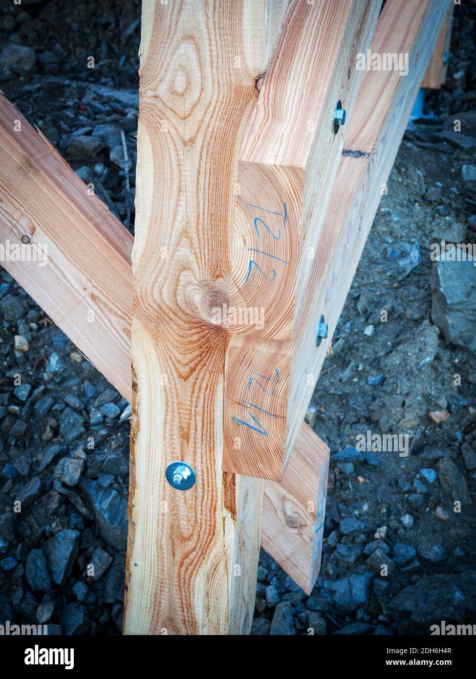 Wooden constuction material Stock Photo