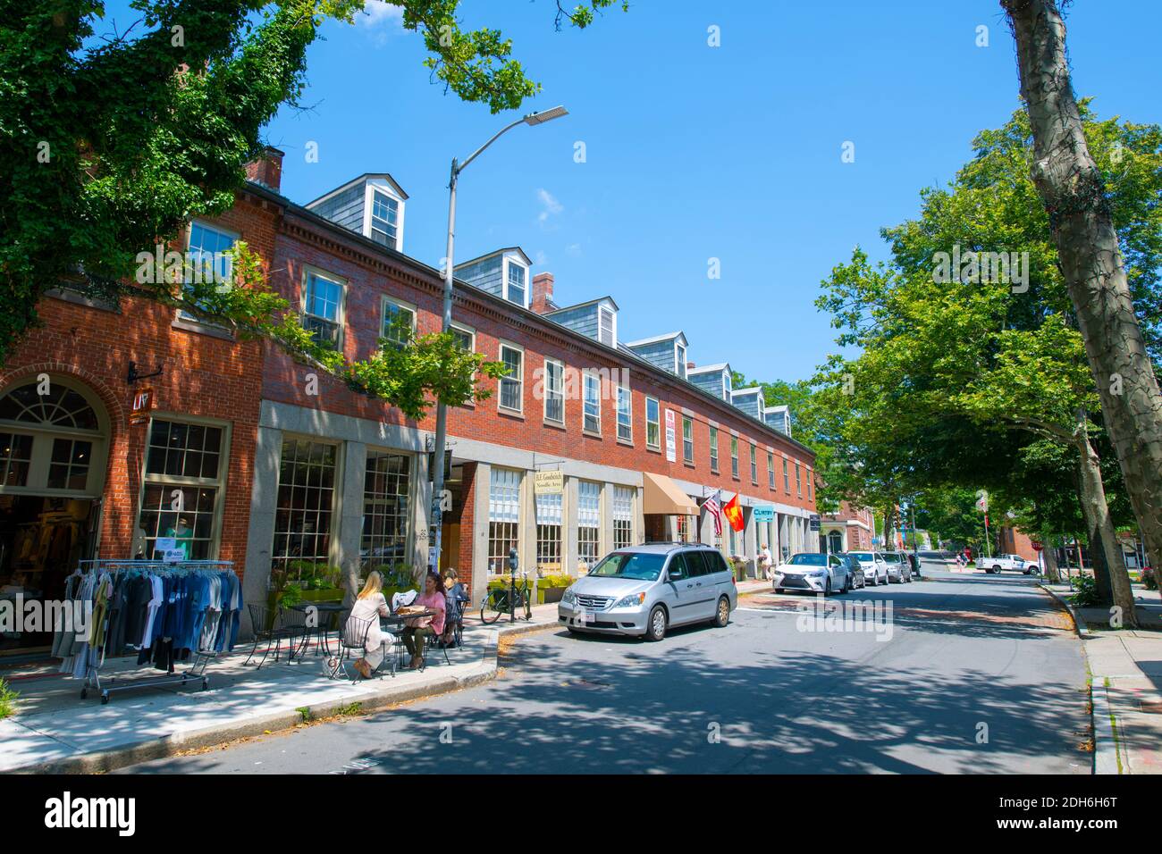 Historic commercial buildings on Front Street in historic town Salem