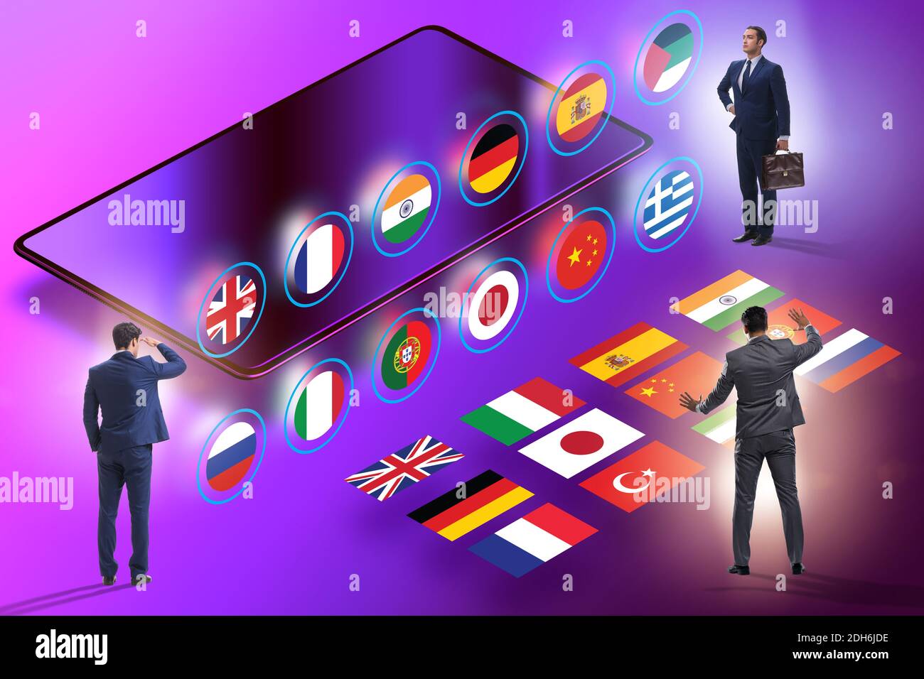 Concept of online foreign language translation and learning Stock Photo