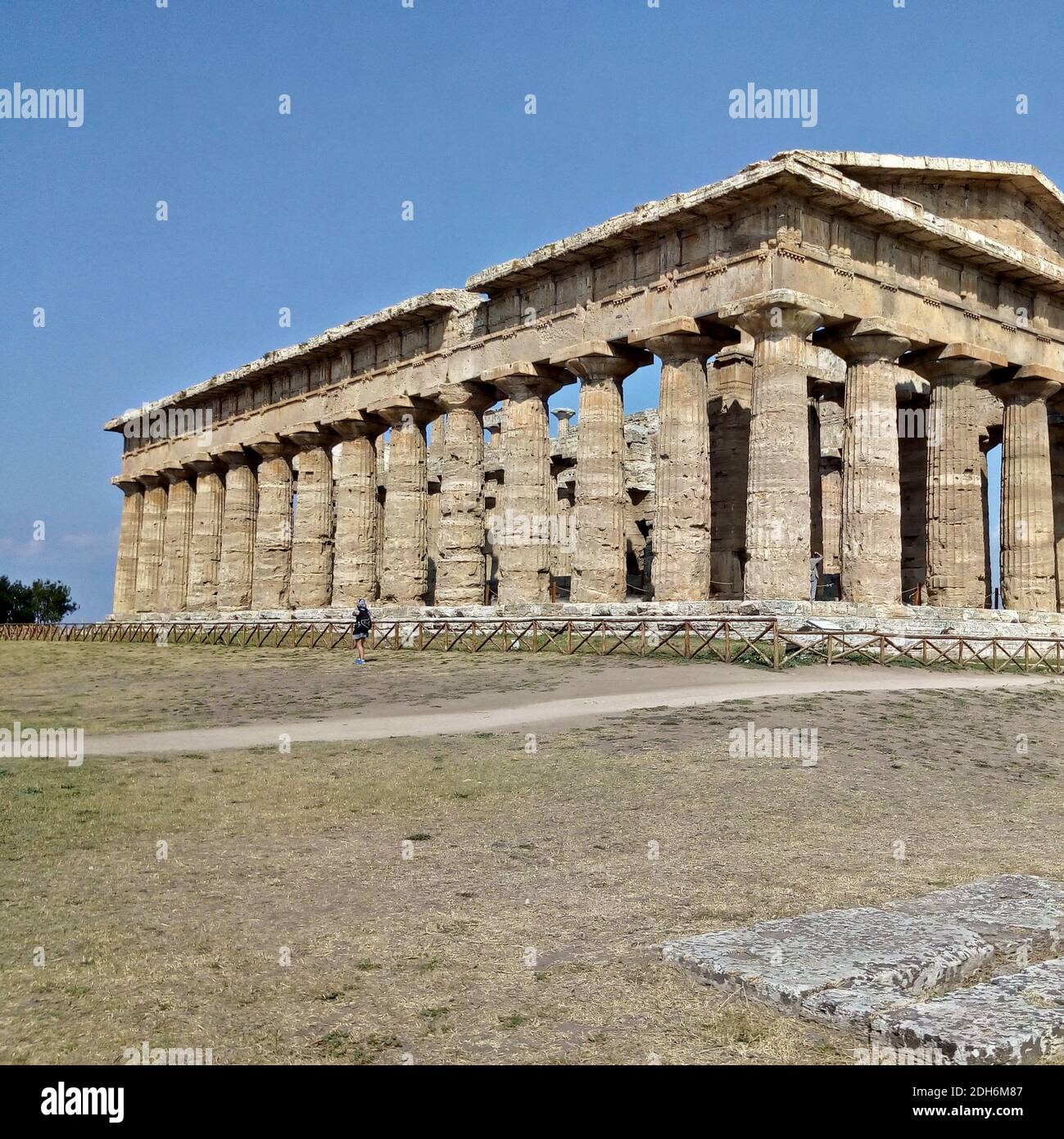 Second Temple of Hera in Paestum, Campania, Italy Stock Photo