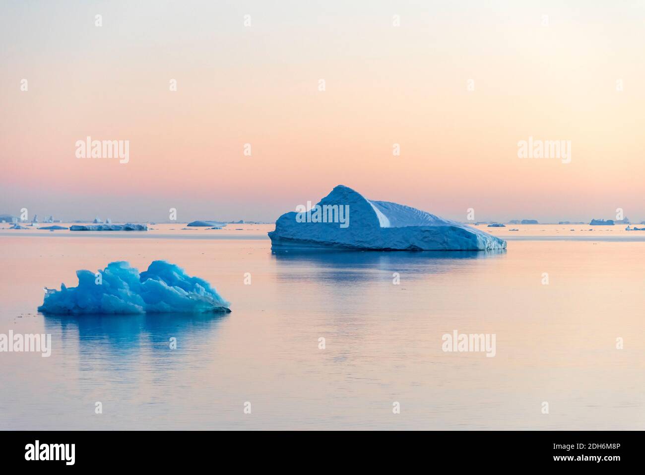 Floating ice on South Atlantic Ocean, Antarctica Stock Photo