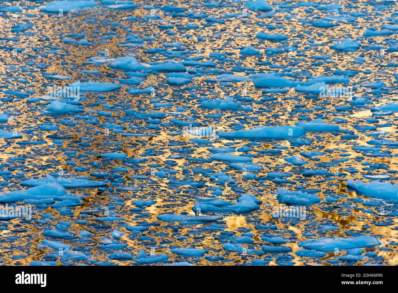 Floating ice in South Atlantic Ocean, Antarctica Stock Photo