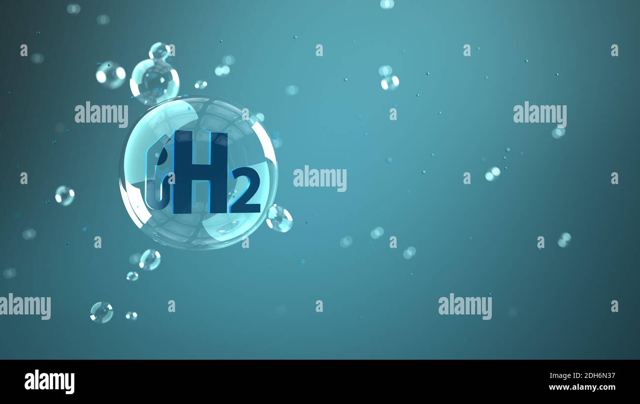 H2 Gas Pump Bubble Stock Photo