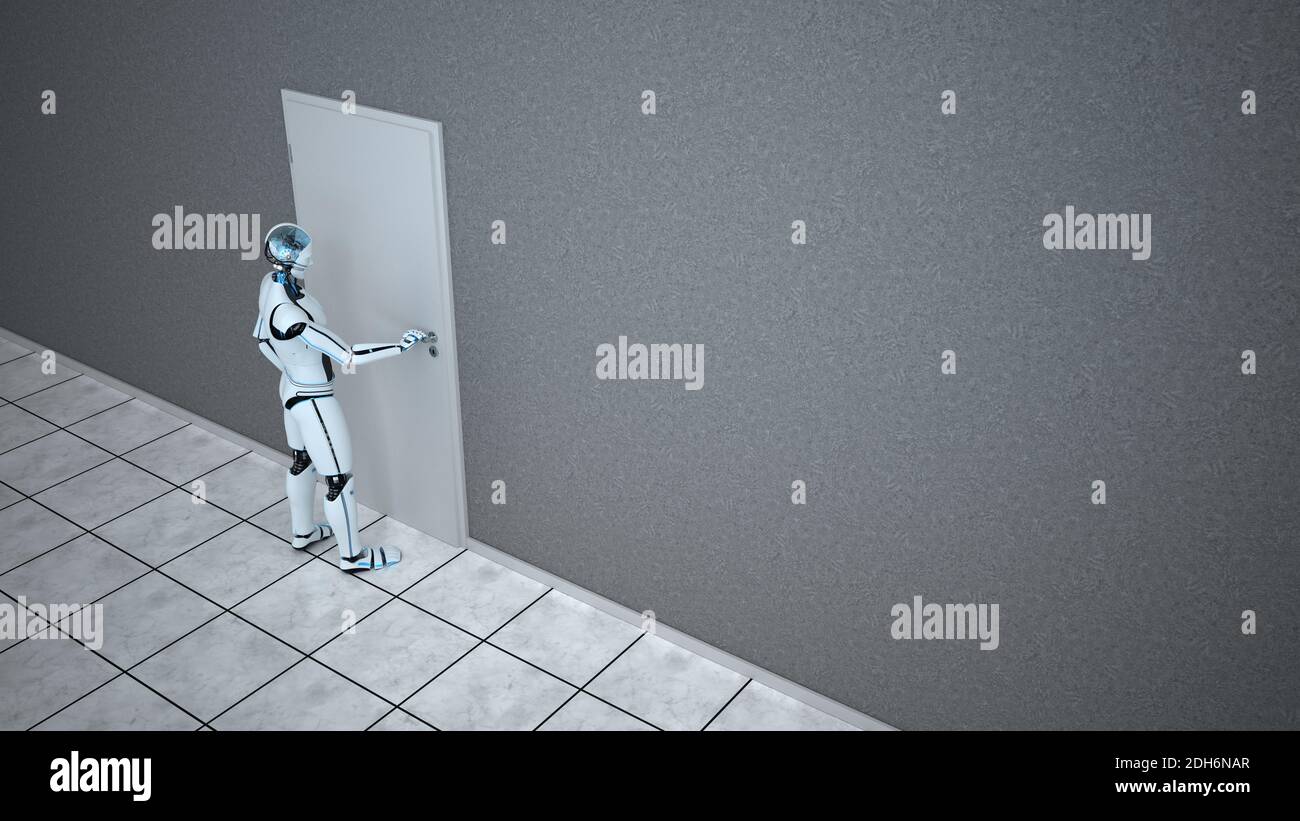 Humanoid Robot Door Stock Photo Alamy